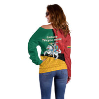 Lithuania Statehood Day July 6 Off Shoulder Sweater Lietuva Tevyne musu