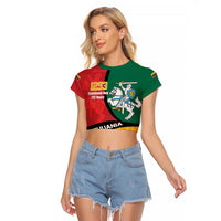 Lithuania Statehood Day July 6 Raglan Cropped T Shirt Lietuva Tevyne musu