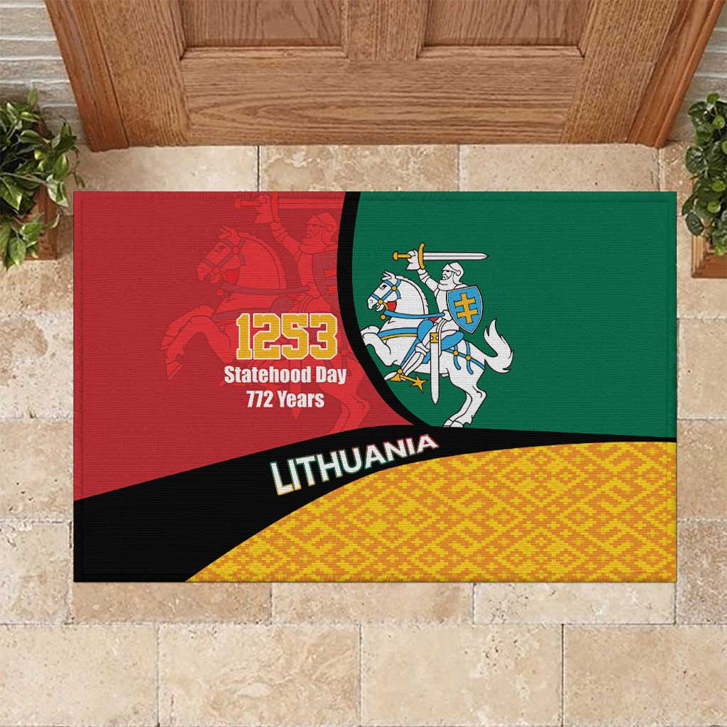 Lithuania Statehood Day July 6 Rubber Doormat Lietuva Tevyne musu