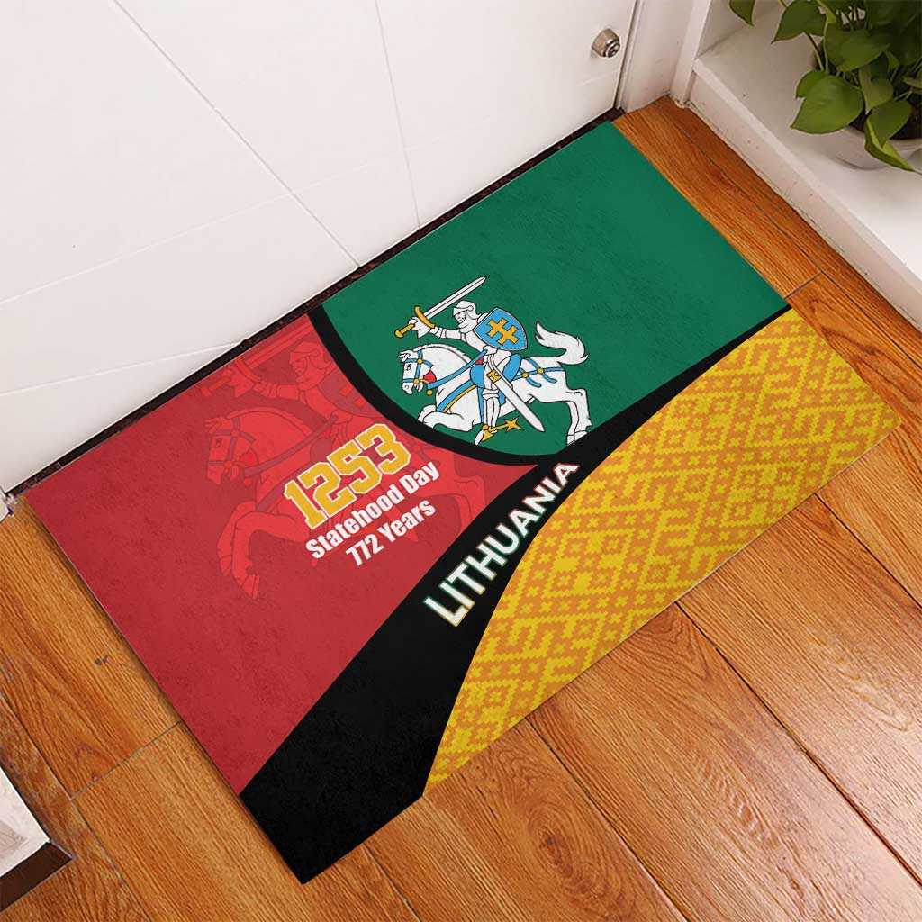 Lithuania Statehood Day July 6 Rubber Doormat Lietuva Tevyne musu