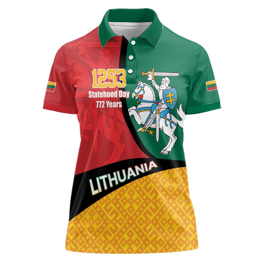 Lithuania Statehood Day July 6 Women Polo Shirt Lietuva Tevyne musu