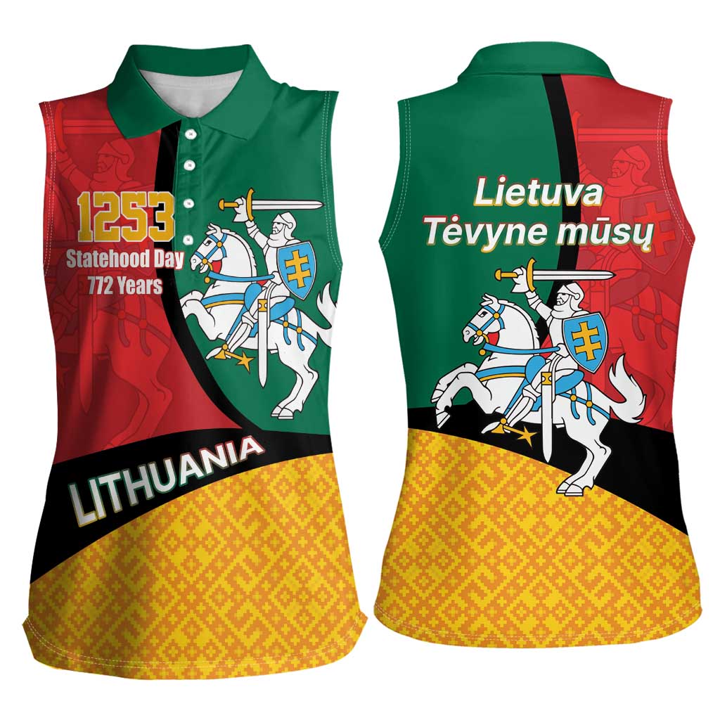 Lithuania Statehood Day July 6 Women Sleeveless Polo Shirt Lietuva Tevyne musu