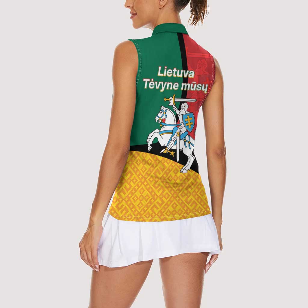 Lithuania Statehood Day July 6 Women Sleeveless Polo Shirt Lietuva Tevyne musu