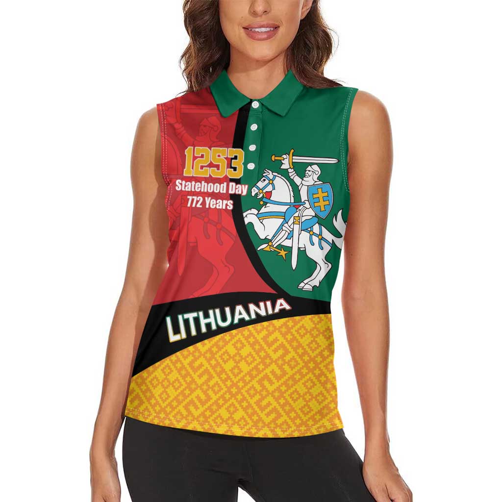 Lithuania Statehood Day July 6 Women Sleeveless Polo Shirt Lietuva Tevyne musu
