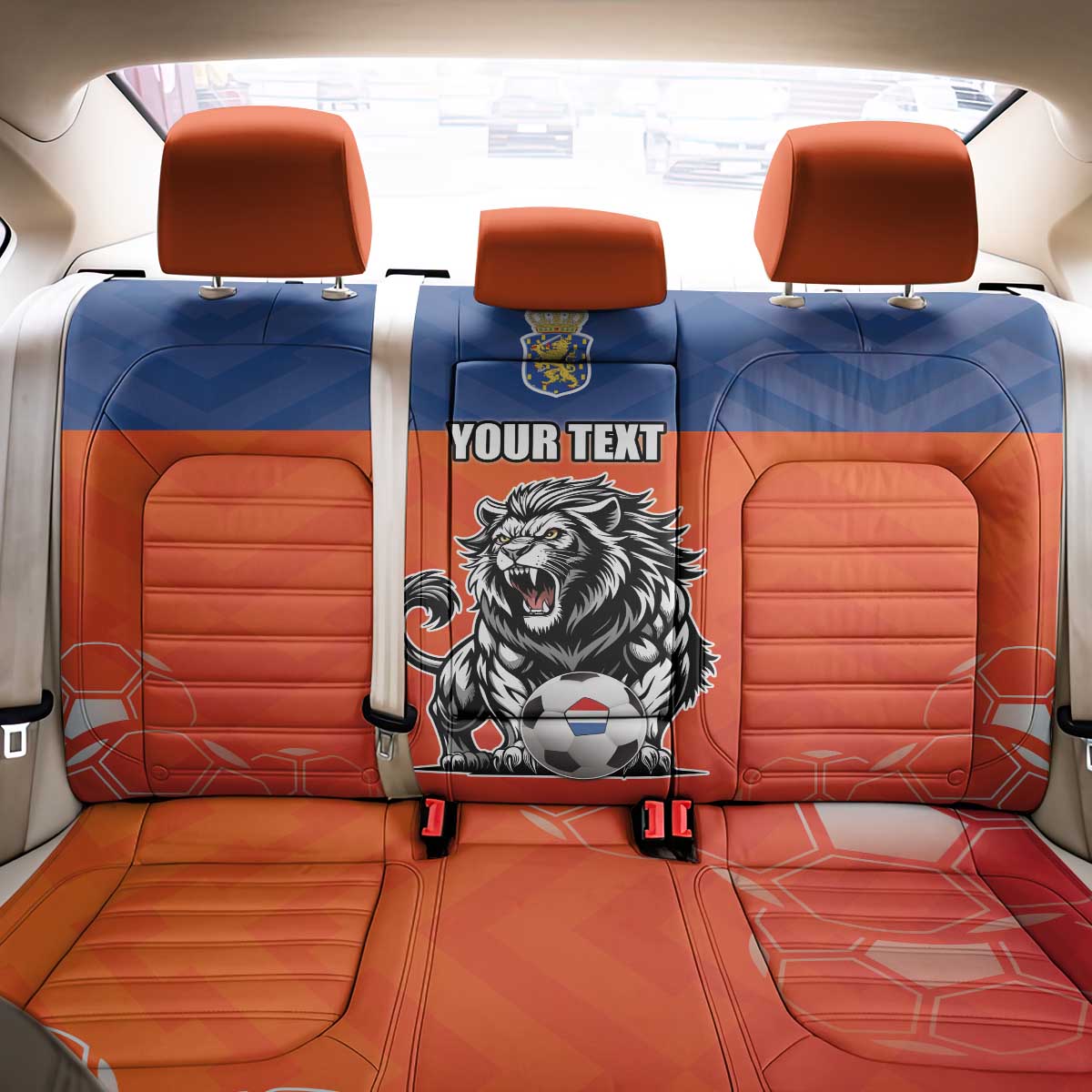 Netherlands Football Back Car Seat Cover Oranje Lion Go Champion