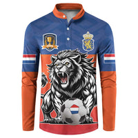 Netherlands Football Button Sweatshirt Oranje Lion Go Champion