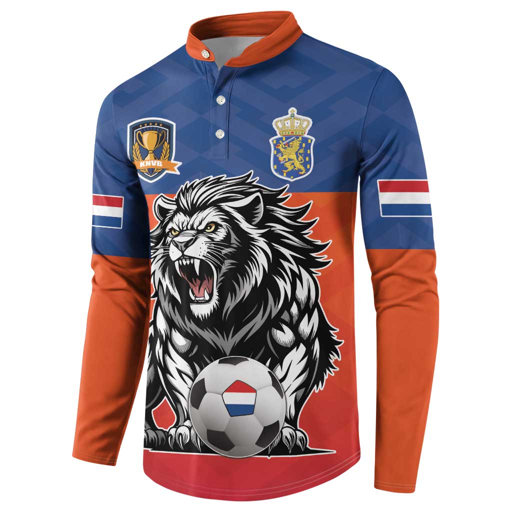Netherlands Football Button Sweatshirt Oranje Lion Go Champion