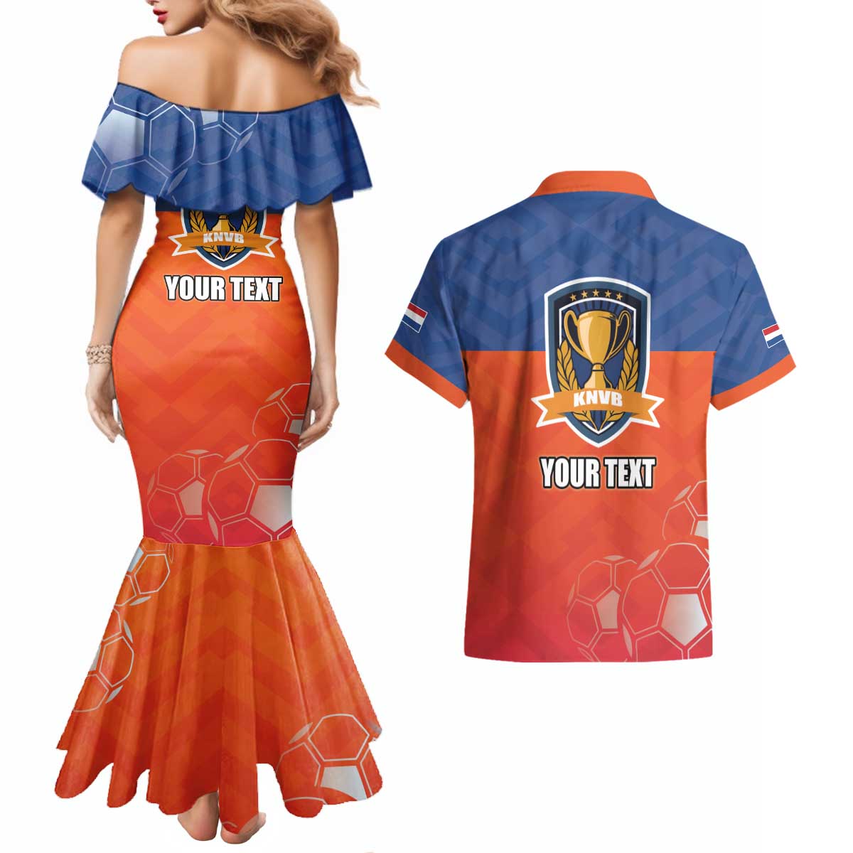 Netherlands Football Couples Matching Mermaid Dress and Hawaiian Shirt Oranje Lion Go Champion