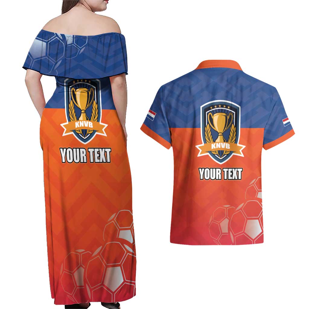 Netherlands Football Couples Matching Off Shoulder Maxi Dress and Hawaiian Shirt Oranje Lion Go Champion
