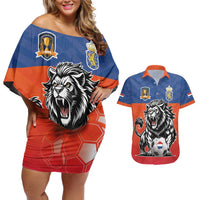 Netherlands Football Couples Matching Off Shoulder Short Dress and Hawaiian Shirt Oranje Lion Go Champion
