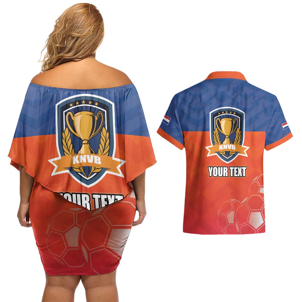 Netherlands Football Couples Matching Off Shoulder Short Dress and Hawaiian Shirt Oranje Lion Go Champion