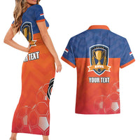 Netherlands Football Couples Matching Short Sleeve Bodycon Dress and Hawaiian Shirt Oranje Lion Go Champion