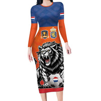 Netherlands Football Family Matching Long Sleeve Bodycon Dress and Hawaiian Shirt Oranje Lion Go Champion