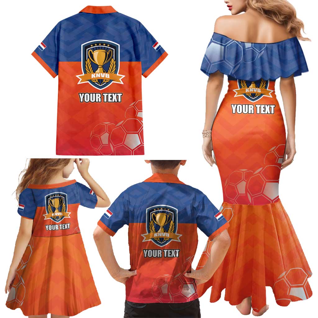 Netherlands Football Family Matching Mermaid Dress and Hawaiian Shirt Oranje Lion Go Champion