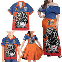 Netherlands Football Family Matching Off Shoulder Maxi Dress and Hawaiian Shirt Oranje Lion Go Champion