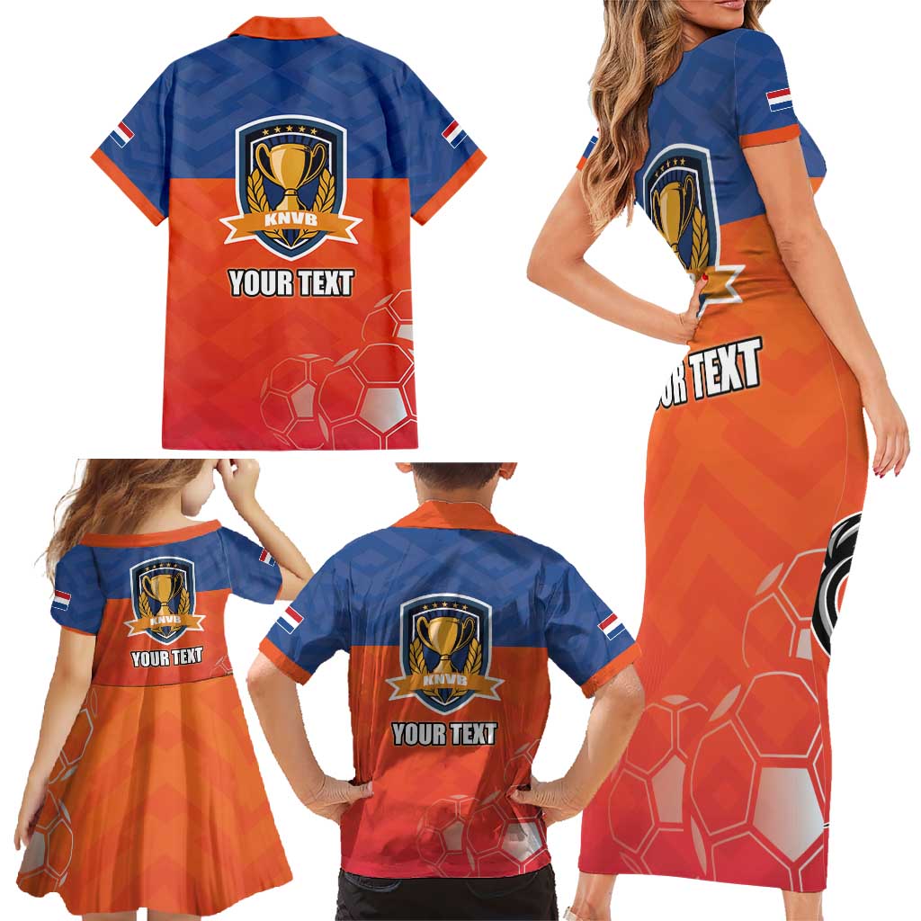 Netherlands Football Family Matching Short Sleeve Bodycon Dress and Hawaiian Shirt Oranje Lion Go Champion