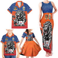 Netherlands Football Family Matching Tank Maxi Dress and Hawaiian Shirt Oranje Lion Go Champion