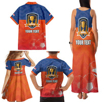 Netherlands Football Family Matching Tank Maxi Dress and Hawaiian Shirt Oranje Lion Go Champion