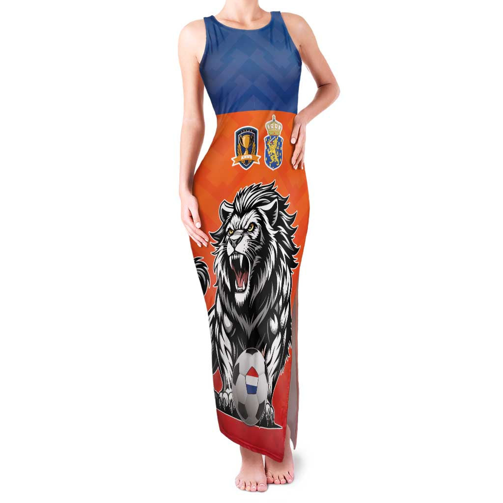 Netherlands Football Family Matching Tank Maxi Dress and Hawaiian Shirt Oranje Lion Go Champion