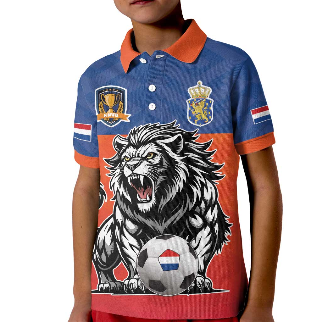 Netherlands Football Kid Polo Shirt Oranje Lion Go Champion
