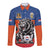 Netherlands Football Long Sleeve Button Shirt Oranje Lion Go Champion
