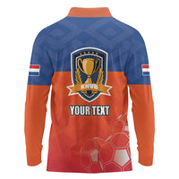 Netherlands Football Long Sleeve Polo Shirt Oranje Lion Go Champion
