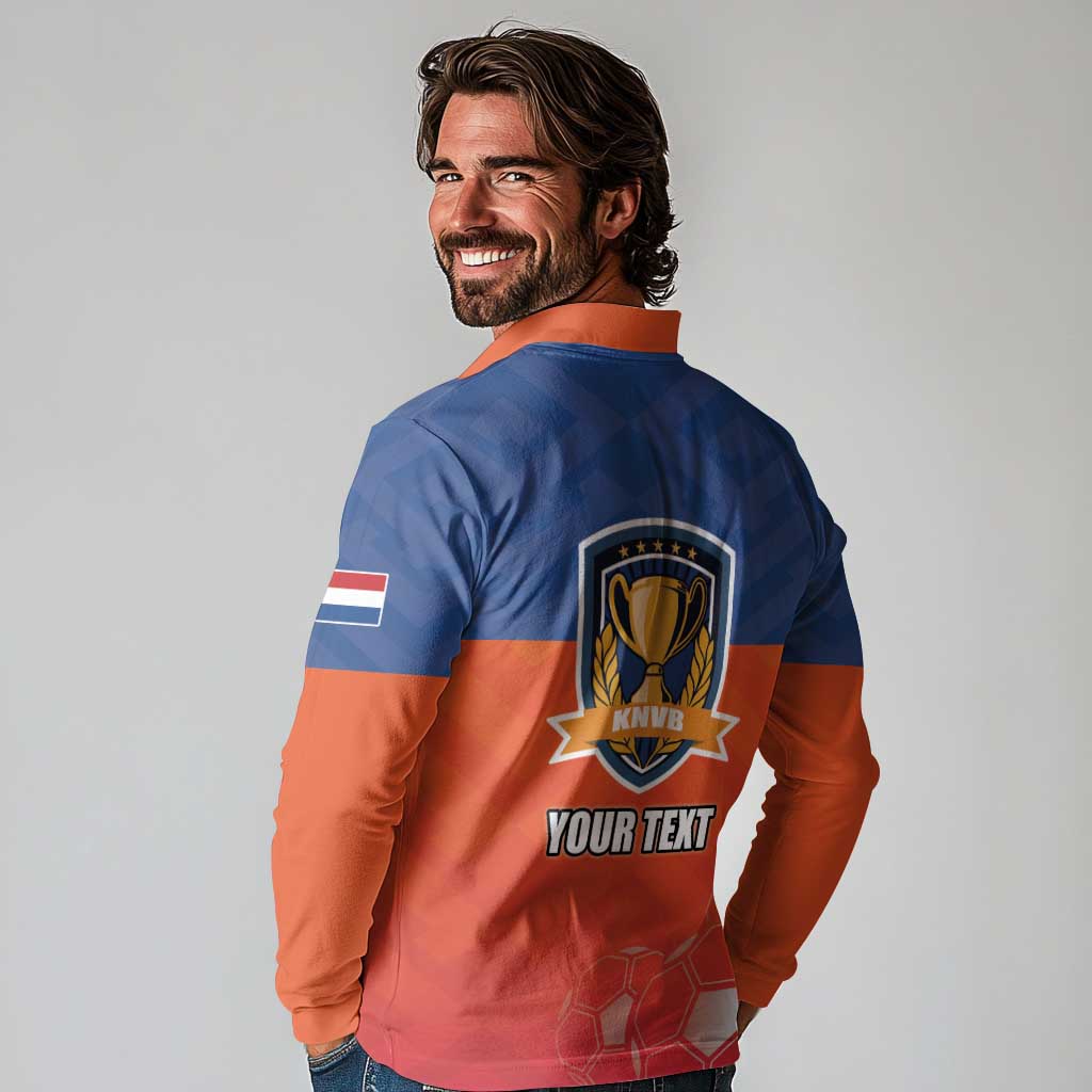 Netherlands Football Long Sleeve Polo Shirt Oranje Lion Go Champion