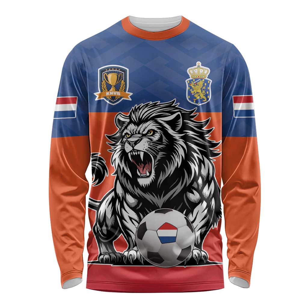 Netherlands Football Long Sleeve Shirt Oranje Lion Go Champion