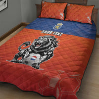Netherlands Football Quilt Bed Set Oranje Lion Go Champion
