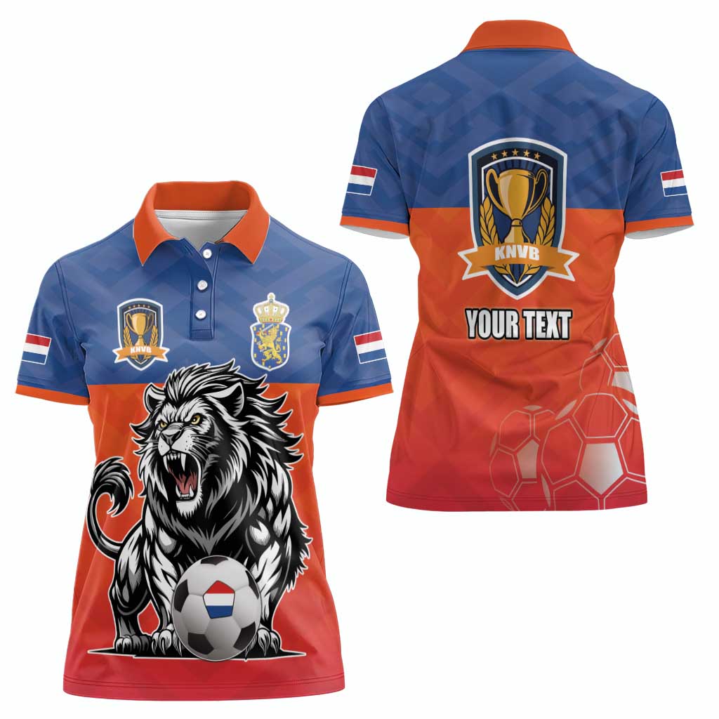 Netherlands Football Women Polo Shirt Oranje Lion Go Champion