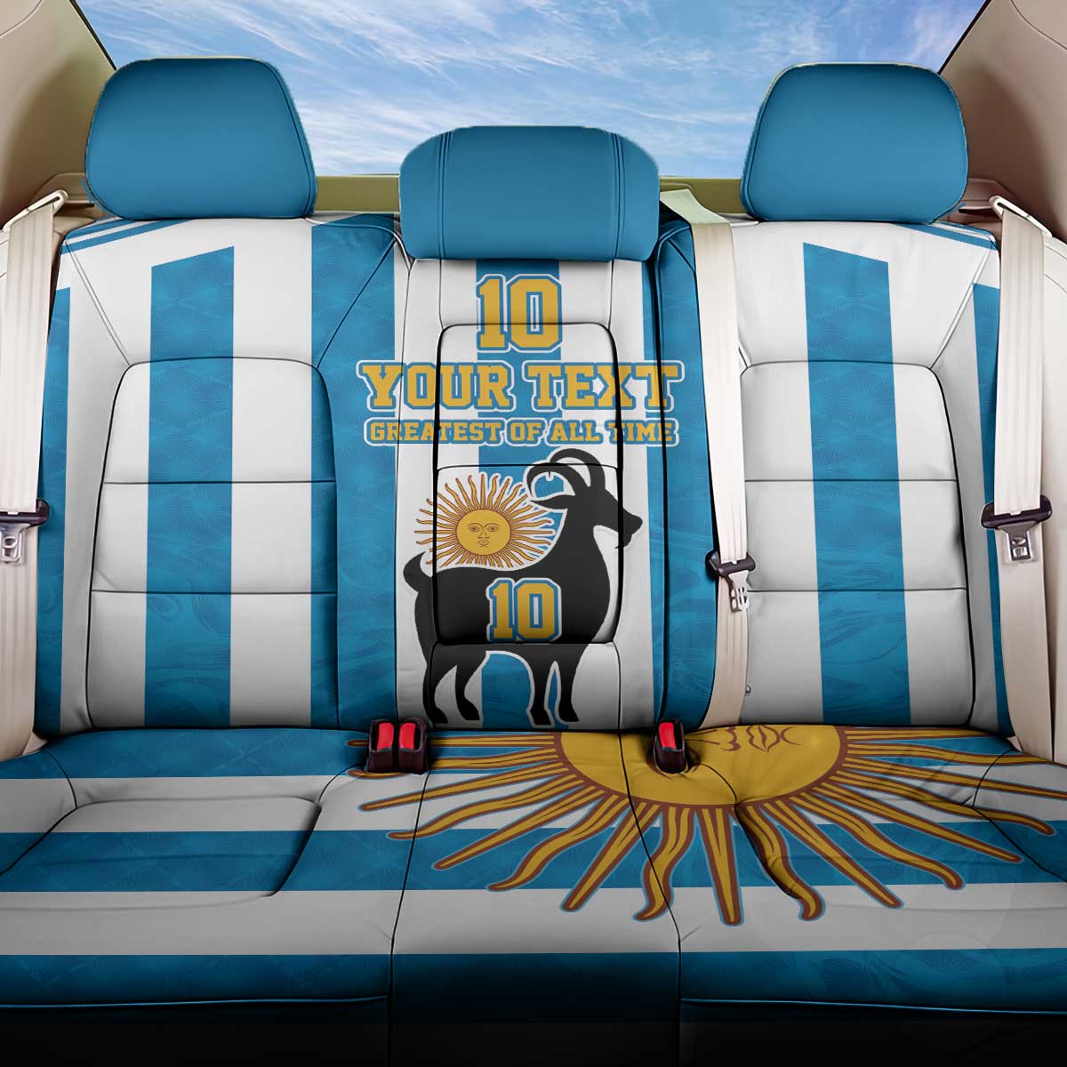 Personalized Argentina 10 Goat Back Car Seat Cover Greatest Of All Time Sporty Style