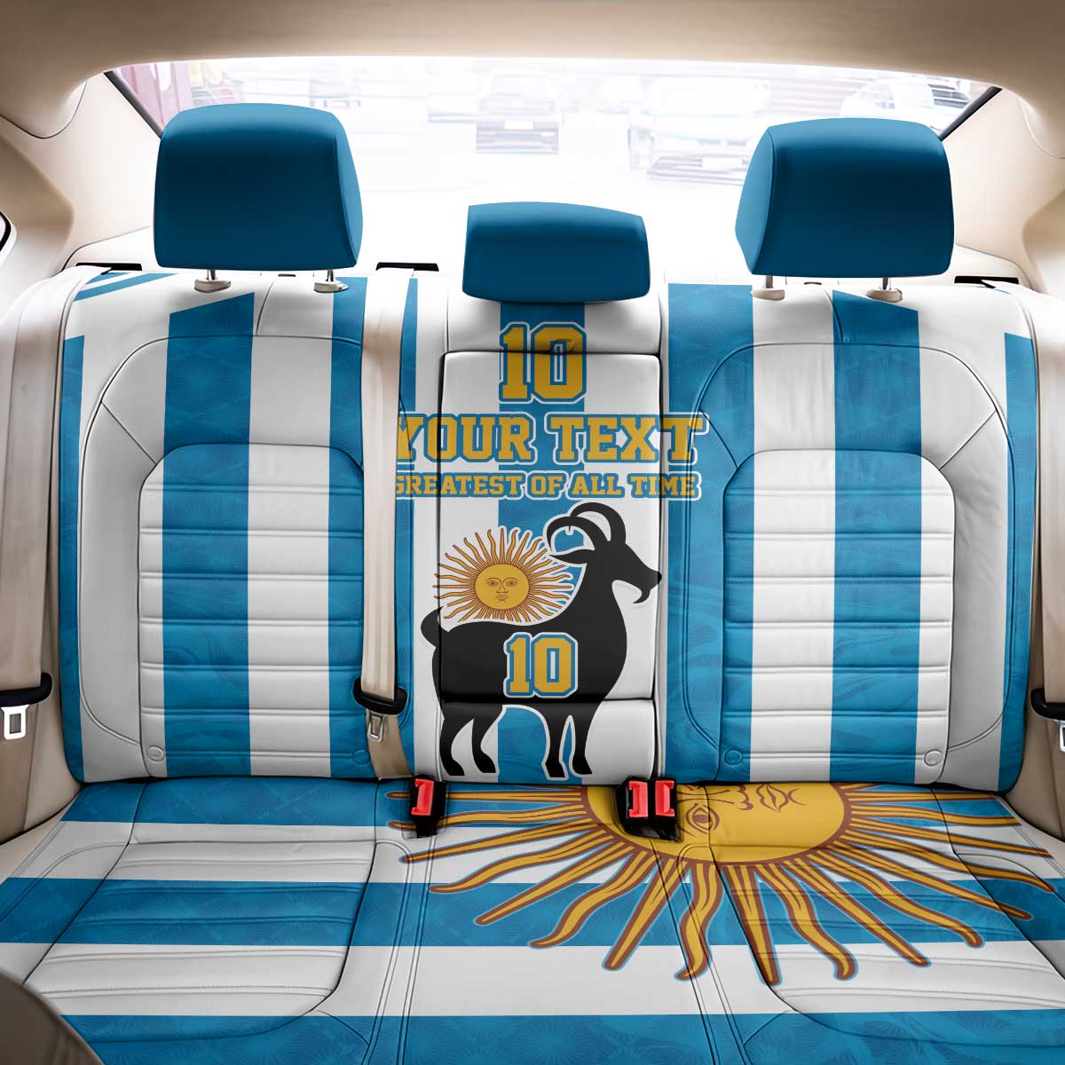 Personalized Argentina 10 Goat Back Car Seat Cover Greatest Of All Time Sporty Style