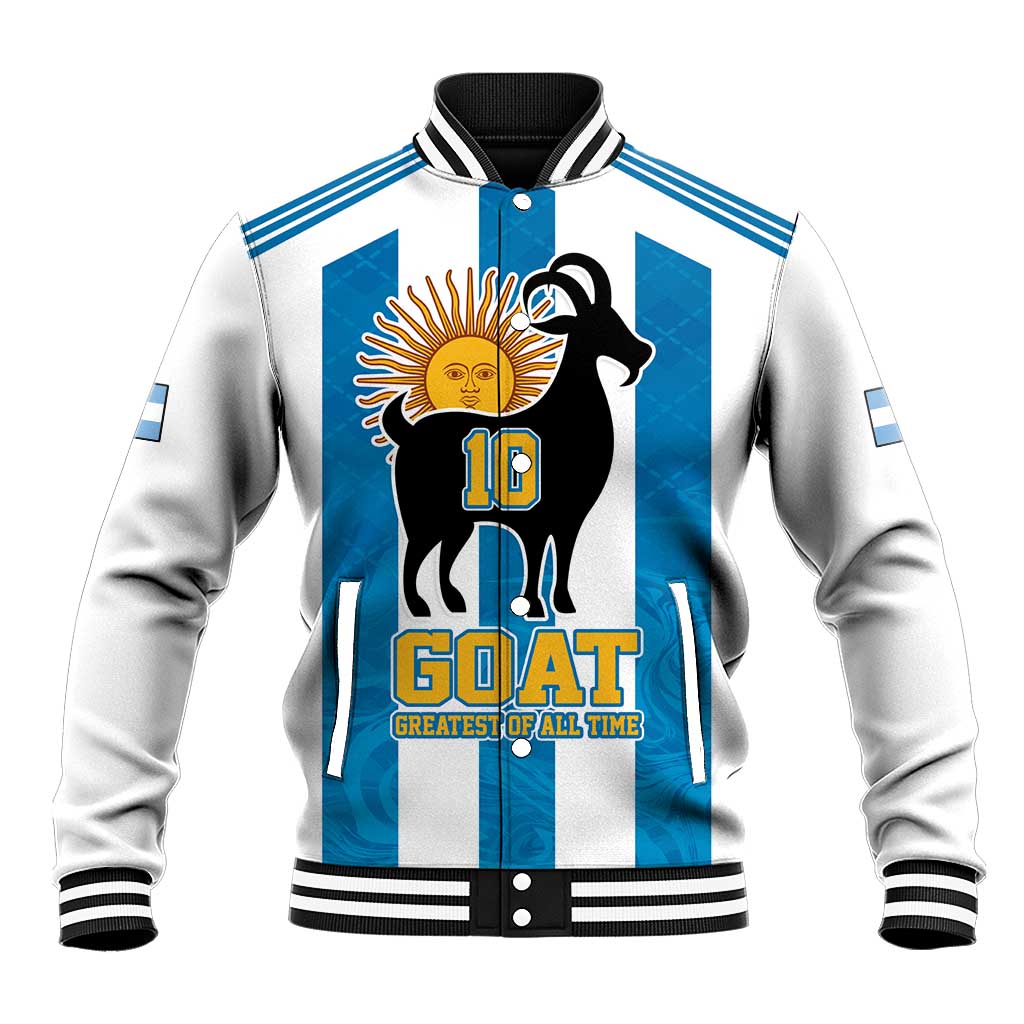 Personalized Argentina 10 Goat Baseball Jacket Greatest Of All Time Sporty Style