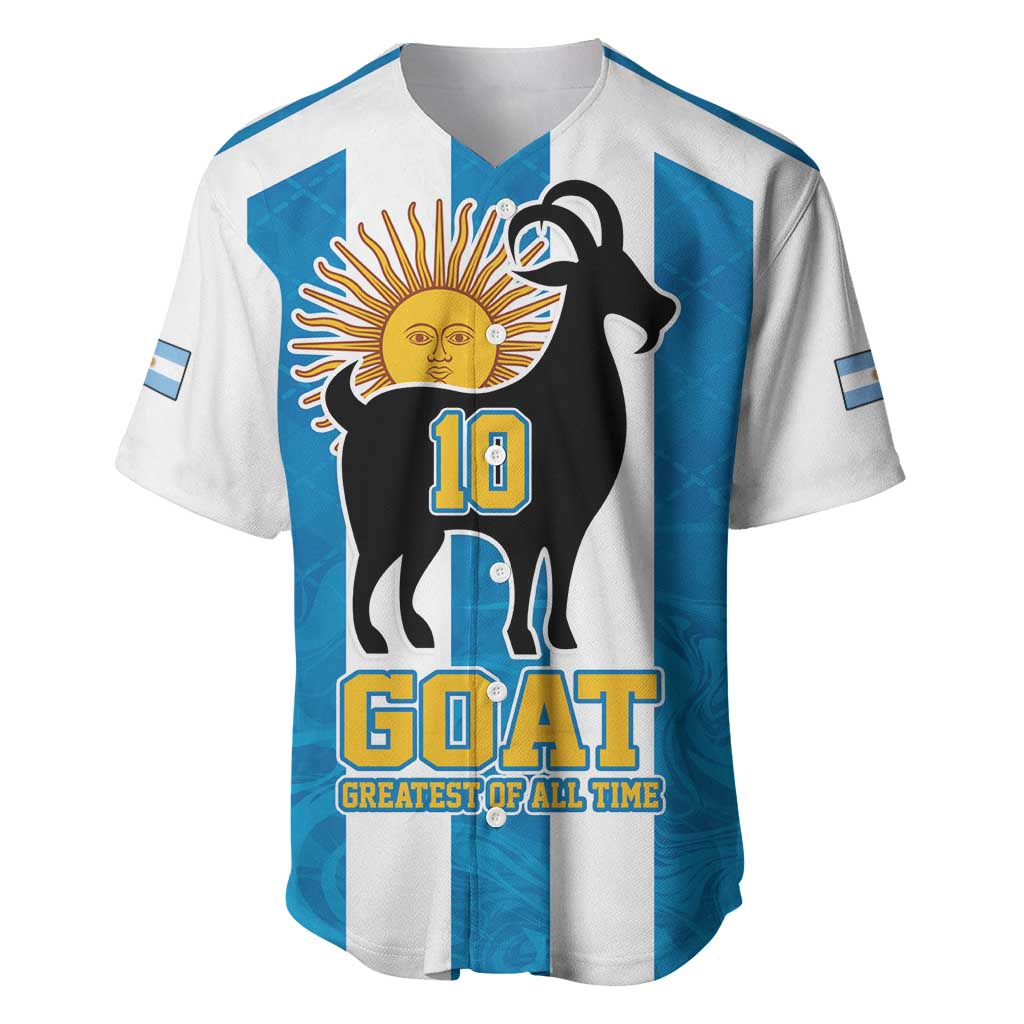 Personalized Argentina 10 Goat Baseball Jersey Greatest Of All Time Sporty Style