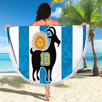 Personalized Argentina 10 Goat Beach Blanket Greatest Of All Time Sporty Style