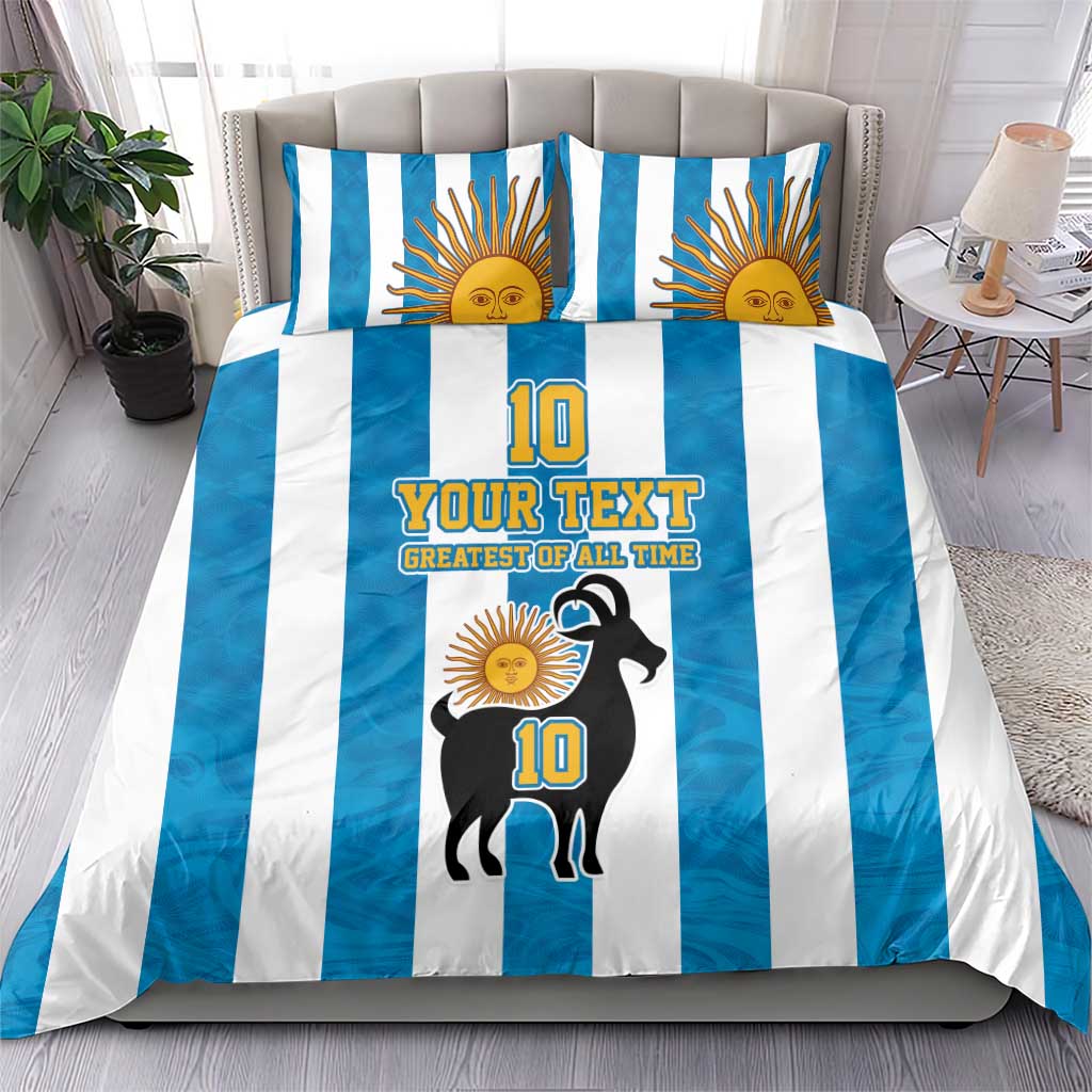 Personalized Argentina 10 Goat Bedding Set Greatest Of All Time Sporty Style