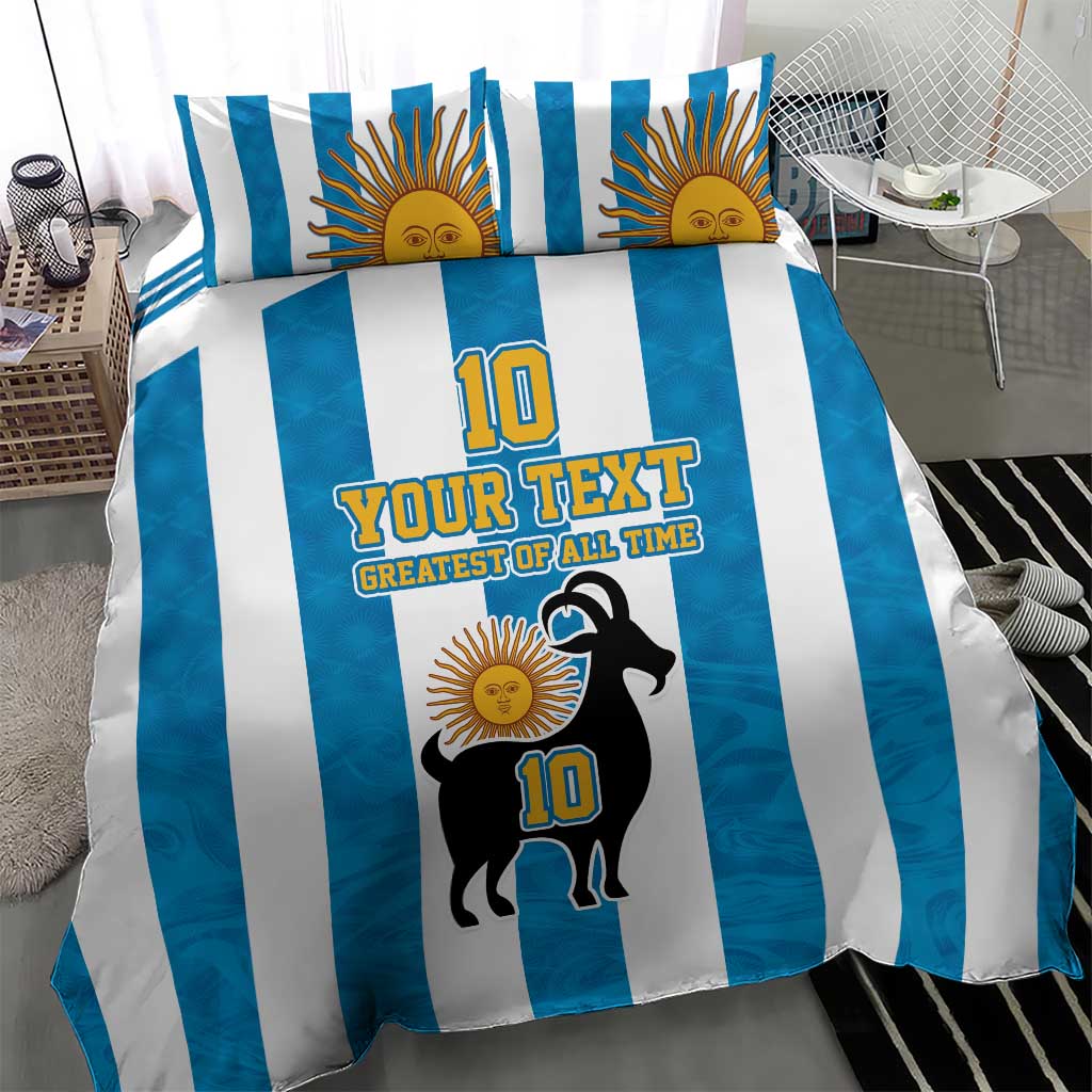 Personalized Argentina 10 Goat Bedding Set Greatest Of All Time Sporty Style