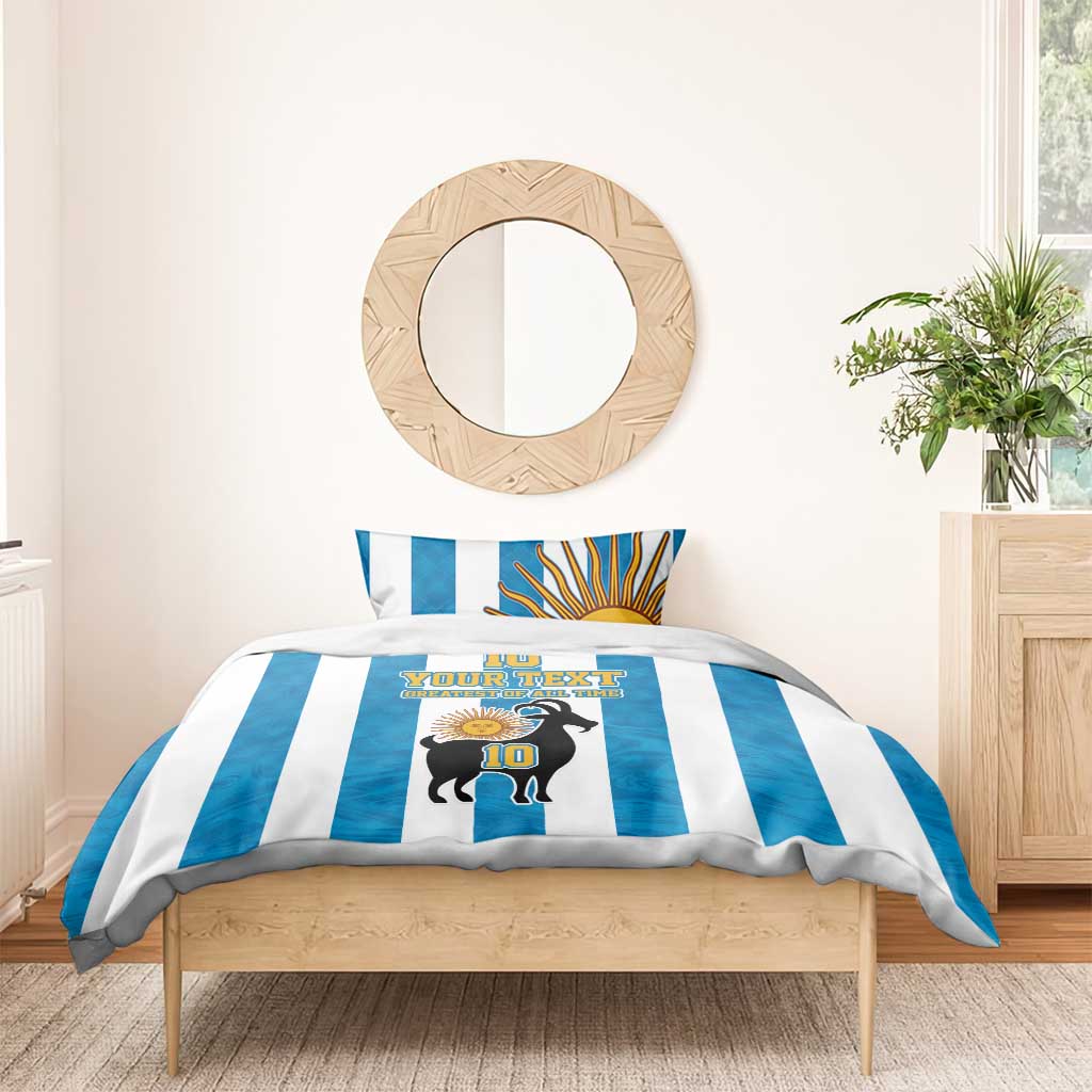 Personalized Argentina 10 Goat Bedding Set Greatest Of All Time Sporty Style