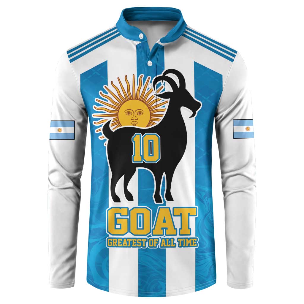 Personalized Argentina 10 Goat Button Sweatshirt Greatest Of All Time Sporty Style