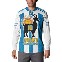 Personalized Argentina 10 Goat Button Sweatshirt Greatest Of All Time Sporty Style