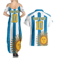 Personalized Argentina 10 Goat Couples Matching Summer Maxi Dress and Hawaiian Shirt Greatest Of All Time Sporty Style