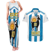 Personalized Argentina 10 Goat Couples Matching Tank Maxi Dress and Hawaiian Shirt Greatest Of All Time Sporty Style