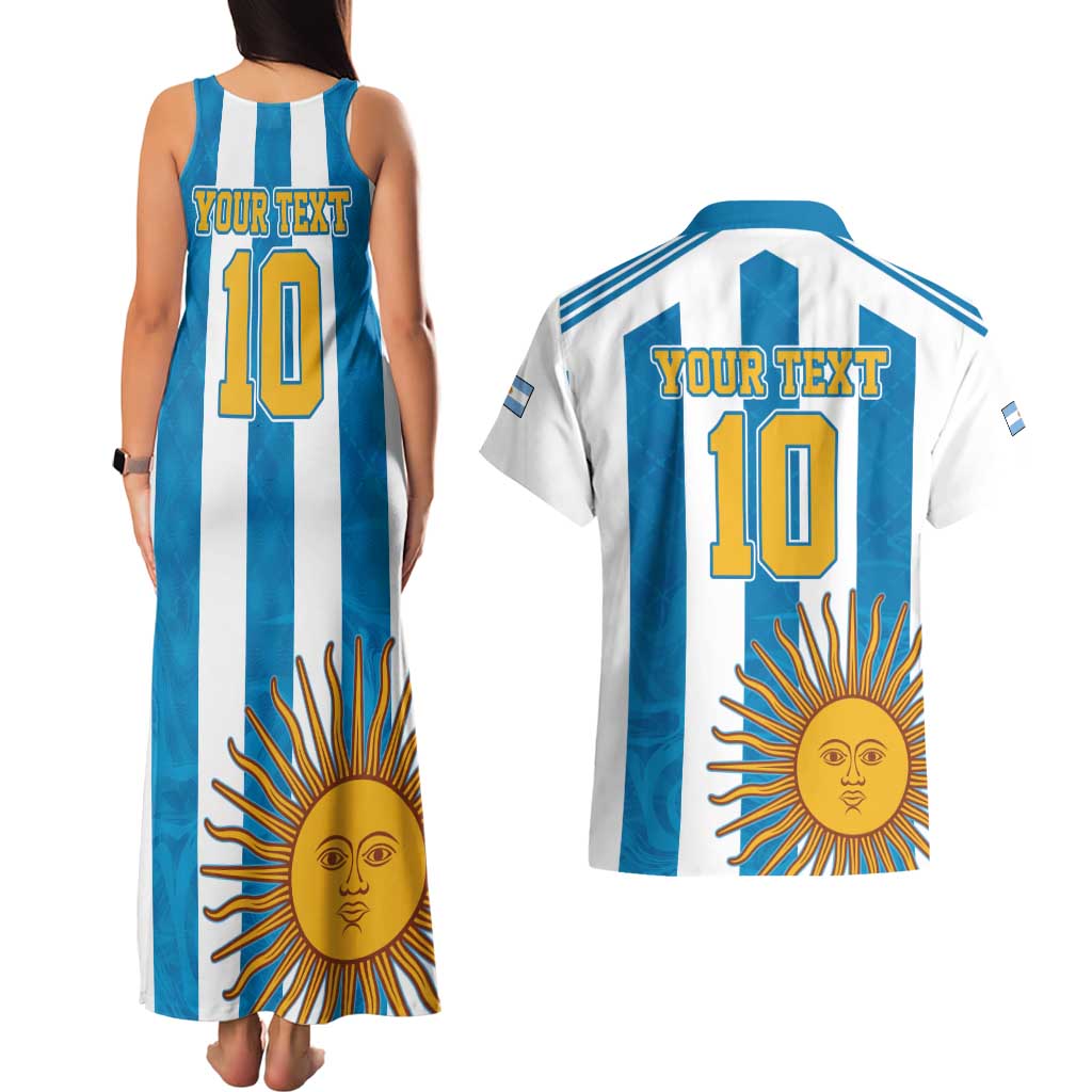 Personalized Argentina 10 Goat Couples Matching Tank Maxi Dress and Hawaiian Shirt Greatest Of All Time Sporty Style