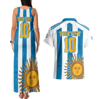 Personalized Argentina 10 Goat Couples Matching Tank Maxi Dress and Hawaiian Shirt Greatest Of All Time Sporty Style