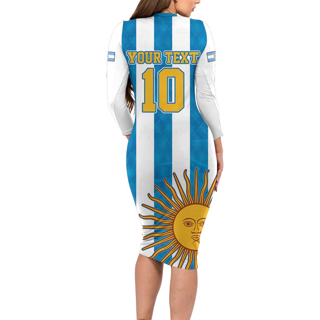 Personalized Argentina 10 Goat Family Matching Long Sleeve Bodycon Dress and Hawaiian Shirt Greatest Of All Time Sporty Style