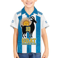Personalized Argentina 10 Goat Family Matching Long Sleeve Bodycon Dress and Hawaiian Shirt Greatest Of All Time Sporty Style