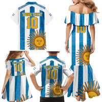 Personalized Argentina 10 Goat Family Matching Mermaid Dress and Hawaiian Shirt Greatest Of All Time Sporty Style