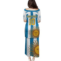Personalized Argentina 10 Goat Family Matching Puletasi and Hawaiian Shirt Greatest Of All Time Sporty Style