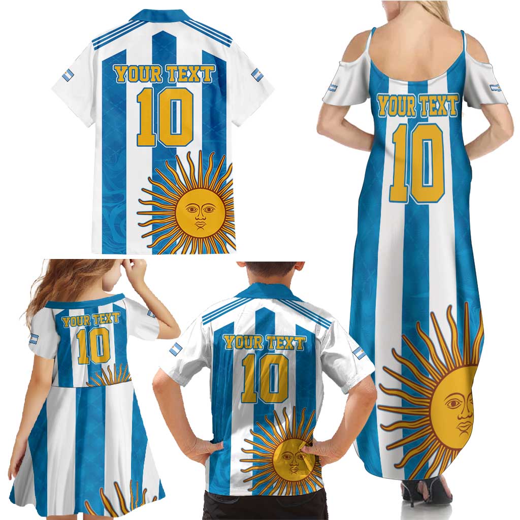 Personalized Argentina 10 Goat Family Matching Summer Maxi Dress and Hawaiian Shirt Greatest Of All Time Sporty Style