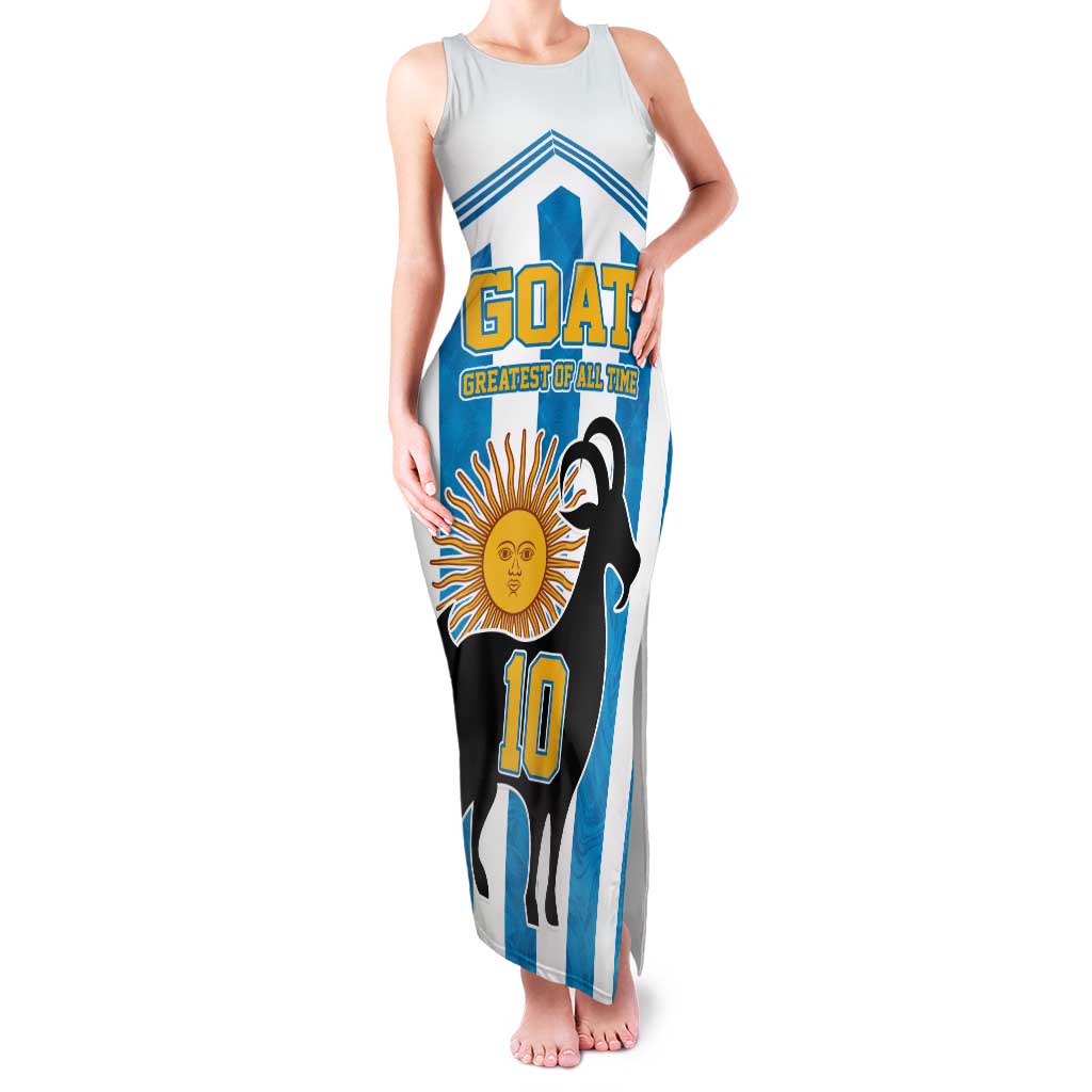 Personalized Argentina 10 Goat Family Matching Tank Maxi Dress and Hawaiian Shirt Greatest Of All Time Sporty Style